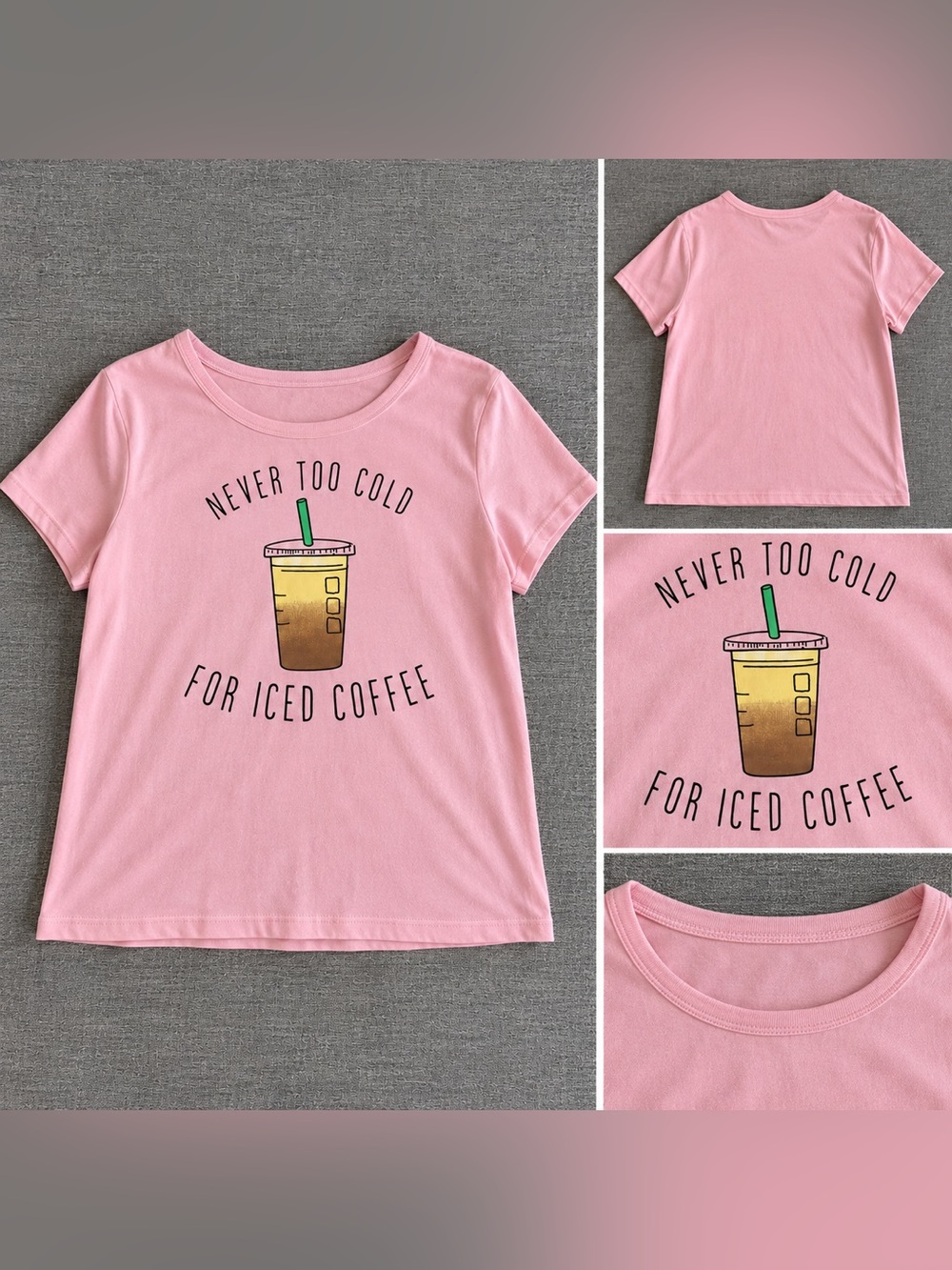 Girls' Pink Iced Coffee Graphic Tee